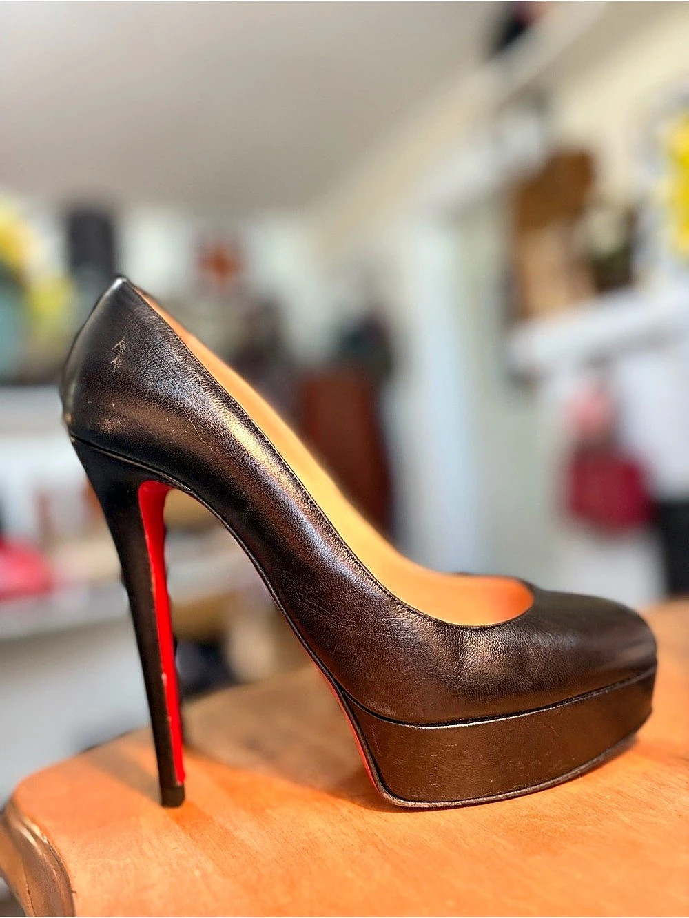 Christian Louboutin Declic 120 Black Platform Heels